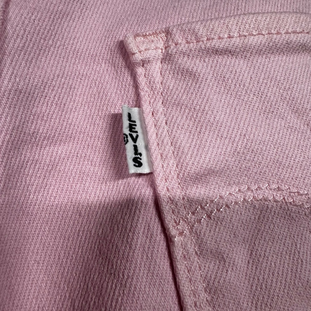 Levis Premium 724 High Rise Straight Pink Jeans Raw Hem W27 - Picture 4 of 7